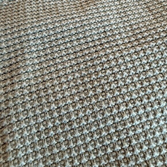 Lucky Brand Women's 2X Waffle Knit V-Neck Sweater Sage Green Long Sleeve Slouchy - Picture 3 of 8